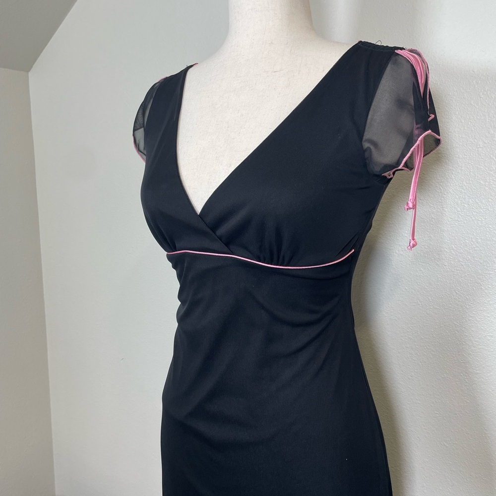 Vintage 90’s Y2K Cocktail Prom Party Dress Black & Pink Byer Too Size Small - Picture 16 of 16